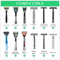 Linkidea Stainless Steel Razor Stand, Shaving Holder Weighted Acrylic Base, Compatible with Gillette ProGlide Power, Merkur 23C, Schick Hydro Sensitive (Silver)