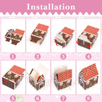 Linkidea 24 Pcs Christmas Gingerbread House Gift Boxes, Cute Holiday Candy & Treat Boxes for Family, Festive Party Gifts