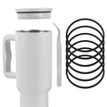 Linkidea 6 Pack Water Bottle Gasket Replacement Compatible with Simple Modern Trek 40oz Tumbler, Silicone O Ring Leak Proof Rubber Seal with Tweezer for Bottle Lid, Black