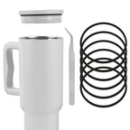Linkidea 6 Pack Water Bottle Gasket Replacement Compatible with Simple Modern Trek 40oz Tumbler, Silicone O Ring Leak Proof Rubber Seal with Tweezer for Bottle Lid, Black
