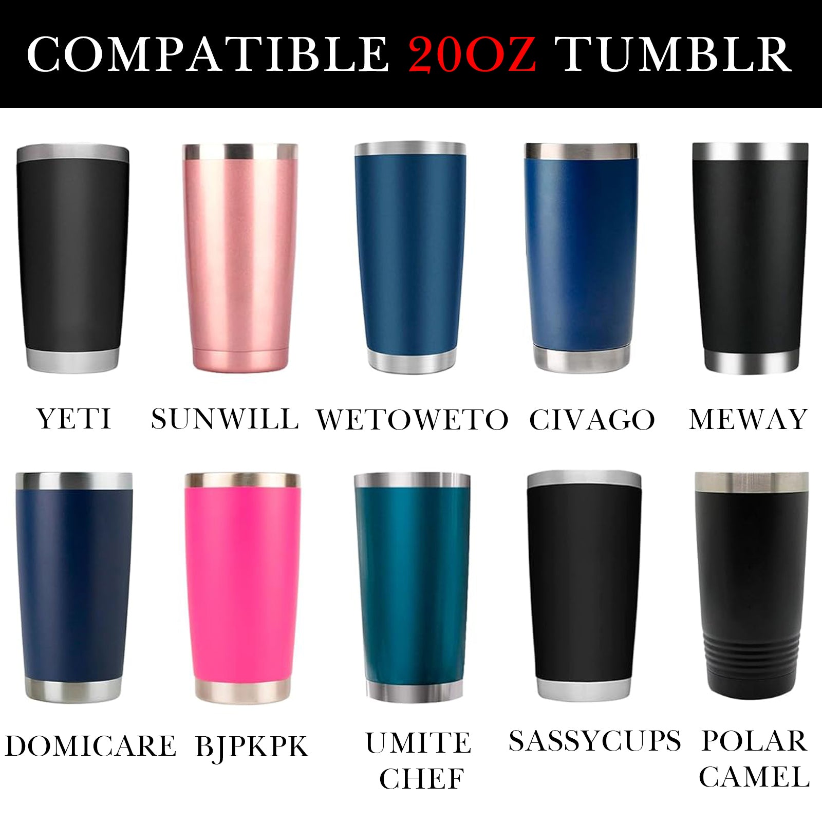 Linkidea 20oz Tumbler Lid Compatible with YETI Rambler, SUNWILL, WETOWETO, 4 Pack Replacement Spill Proof Lids for 3.2" Cup Mouth