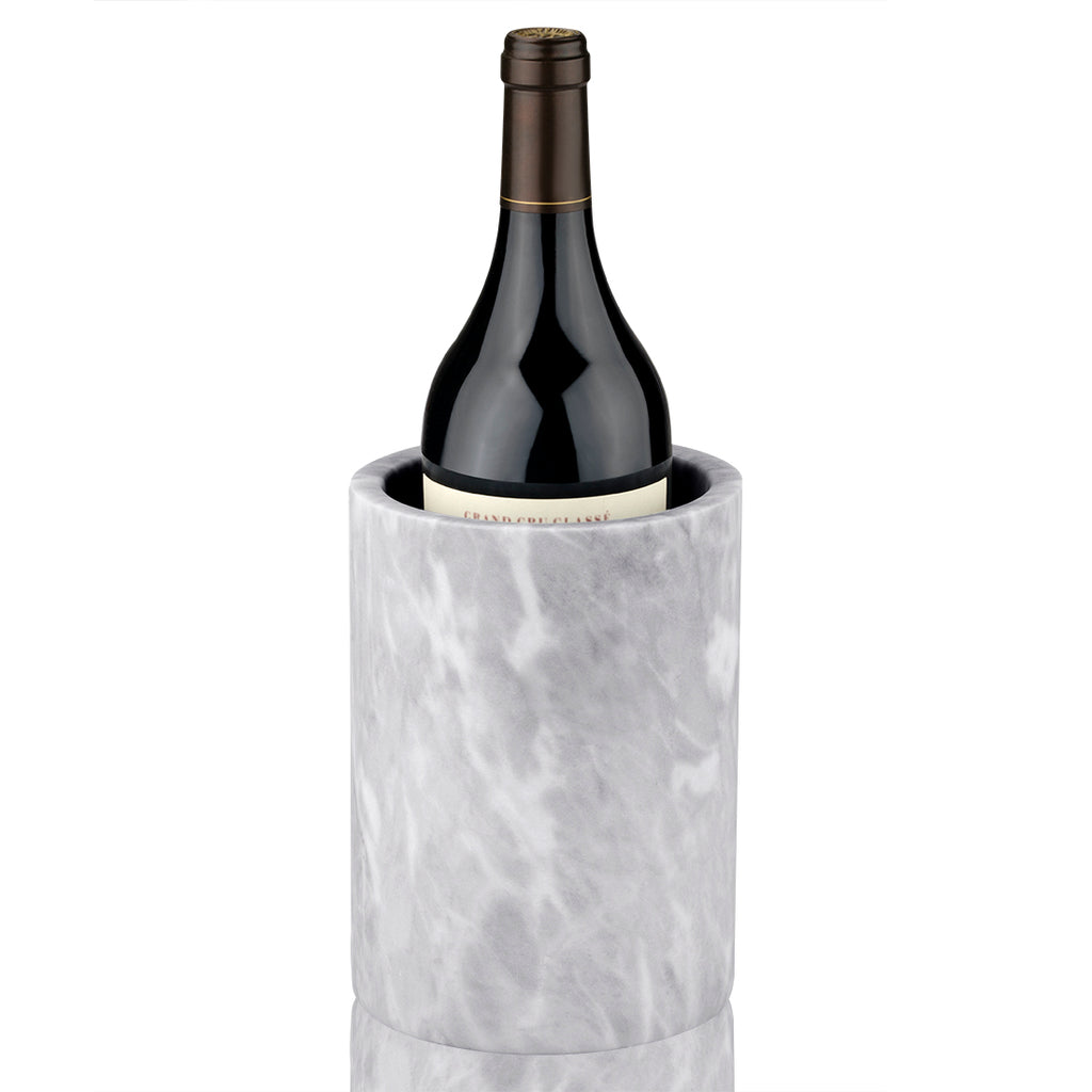 Linkidea Natural Marble Wine Cooler, Elegant Wine Insulation Bucket for Bottles, Gift for Wine Enthusiasts, Ideal for Gatherings and Events (White)