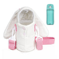 Linkidea Plush Water Bottle Carrier with Strap Compatible with Thermos FUNTAINER Steel/Tritan 12oz/16oz, Insulated Warm Rabbit Waterbottle Sling Bag Holder with Shoulder Strap