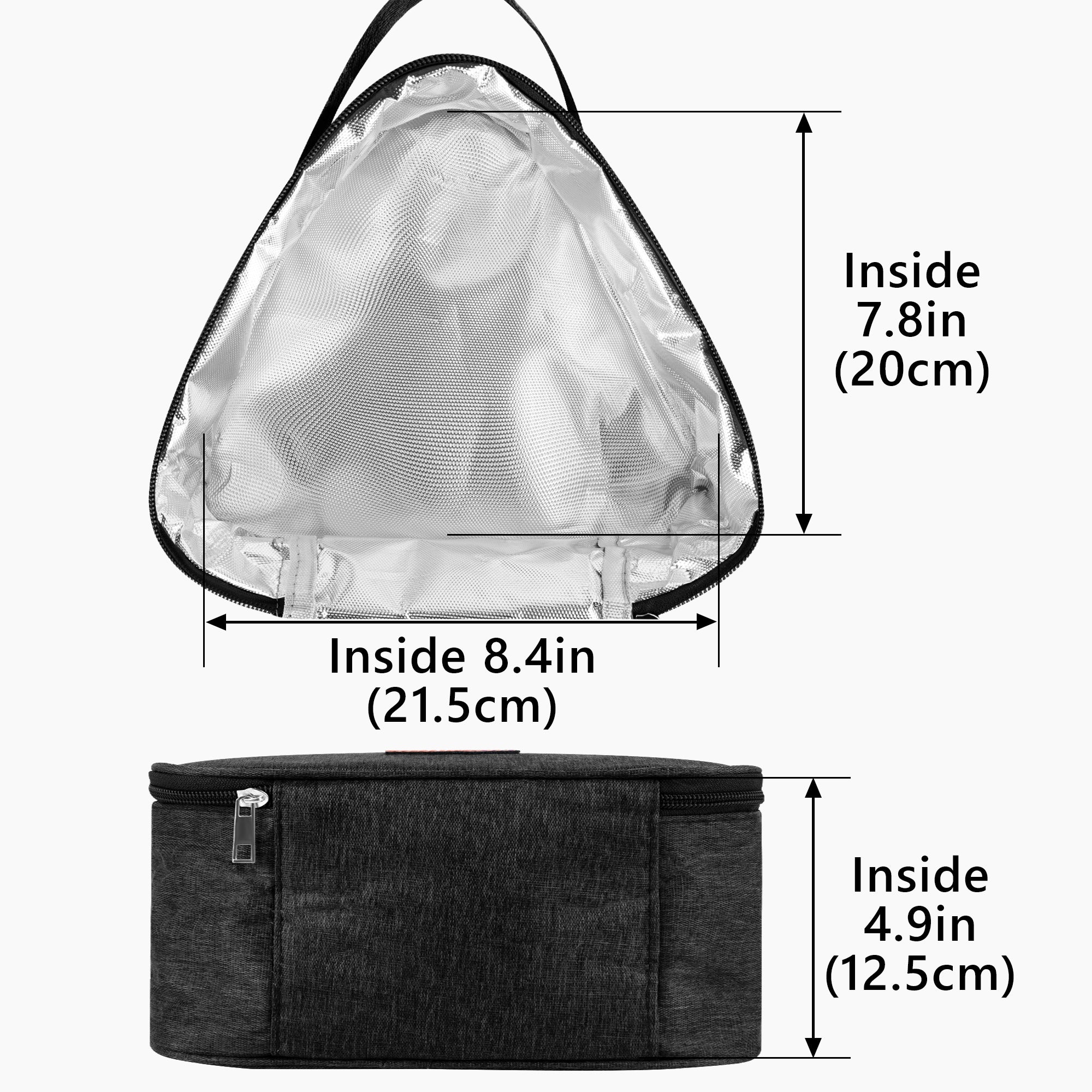 Linkidea Large Capacity Snack Bags, Thermal Insulated Cooler Tote Bag for Fruit, Leak-proof Portable Food Storage Accessories Fits Picnic, Camping (Black)