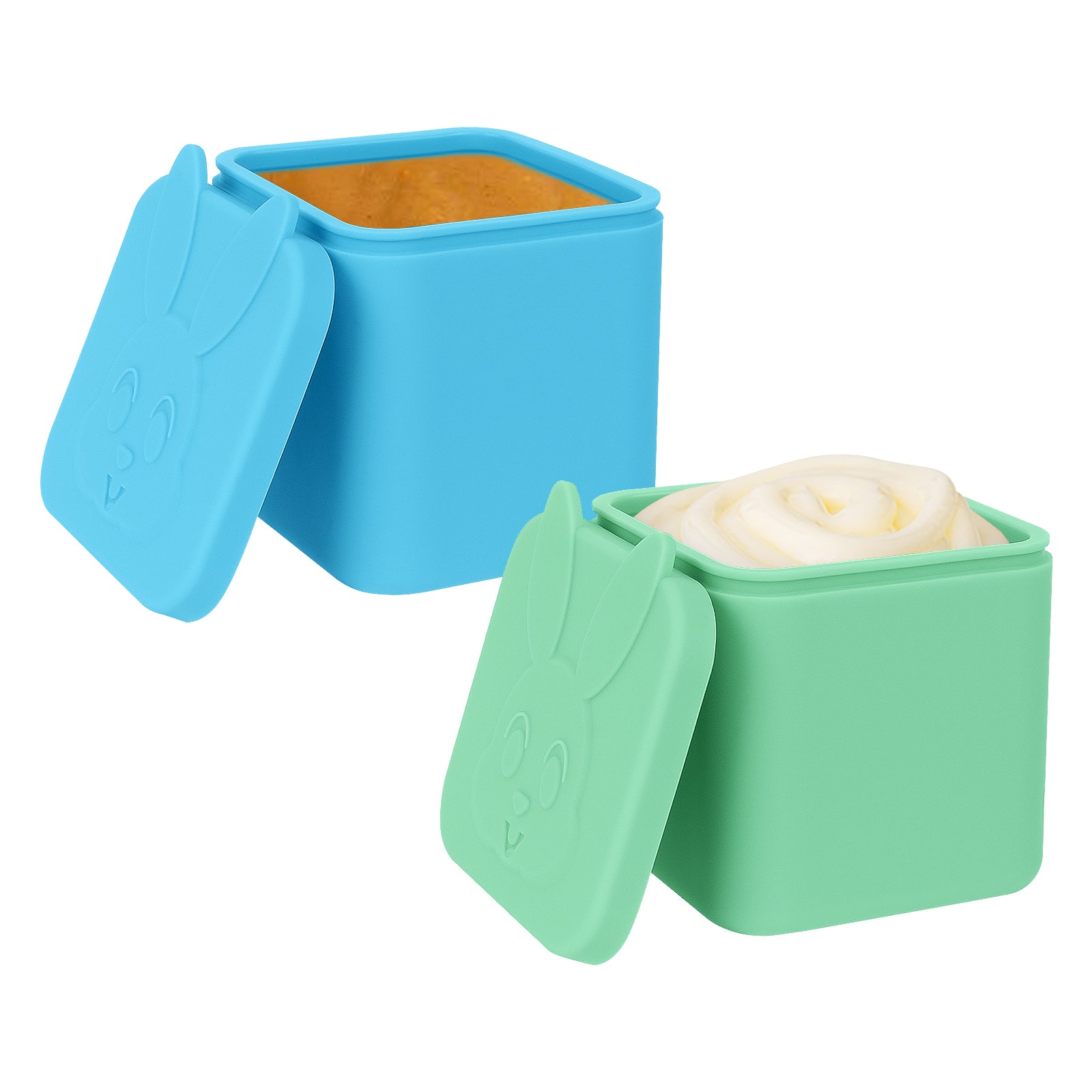 Linkidea 2 Pack Salad Dressing Container, 10.1 oz Leakproof Dips Containers To Go, Condiment Container with Silicone Lids, Reusable Containers Ideal for Lunch Bento Box, Compatible with OmieBox