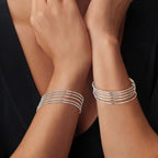 10-Piece Silver Tone Extra-Large Bangle Set for Women, 2.68" Fixed Round Bracelets, Thin Stackable Textured Bangles for Large Hands, Non-Adjustable