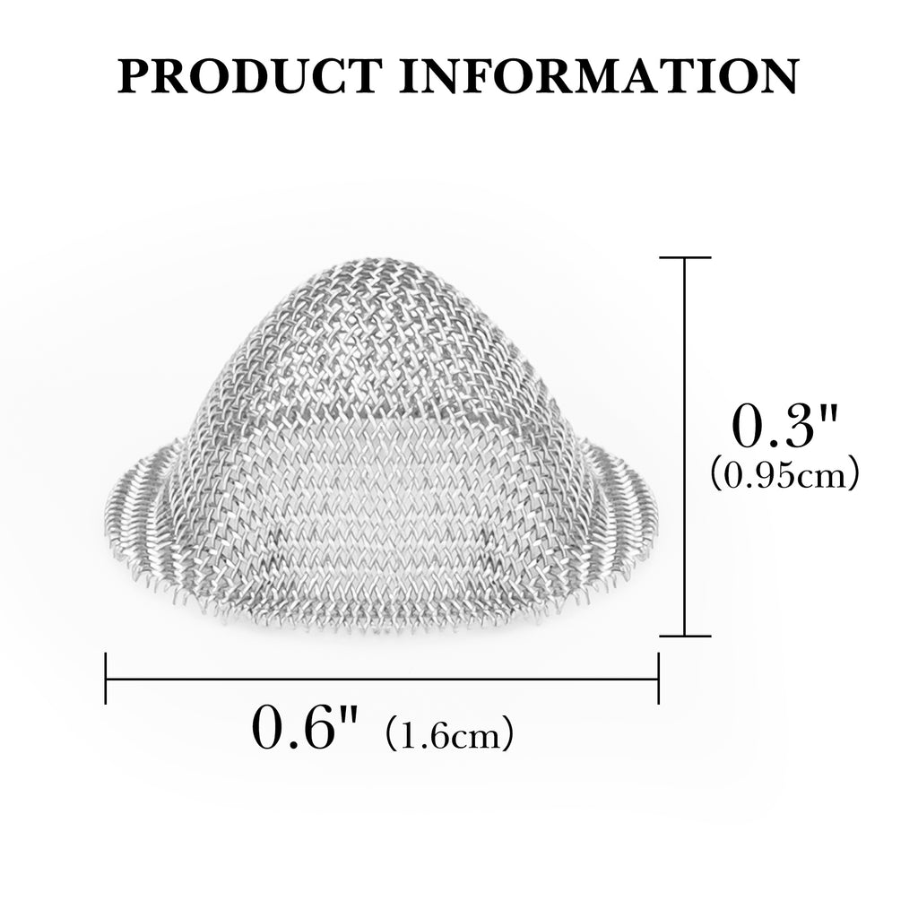 Linkidea 50 Pcs Stainless Steel Pipe Screens, 0.6 Inch Pipe Metal Clean Screen, Reusable Pipe Screens Filters (Silver)