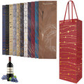 Linkidea 12 Pcs Luxury Wine Gift Bag, Paper Wine Tote with Handle for Gifting, Business, Festive Occasions (Multi-Color)