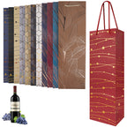 Linkidea 12 Pcs Luxury Wine Gift Bag, Paper Wine Tote with Handle for Gifting, Business, Festive Occasions (Multi-Color)