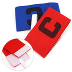 Linkidea 2 Pcs Kids Soccer Captain Armband, Breathable Nylon Arm Band, Elastic Adjustable Sports Accessories for Team Competition or Training for Age 6 - 9 (Blue & Red)