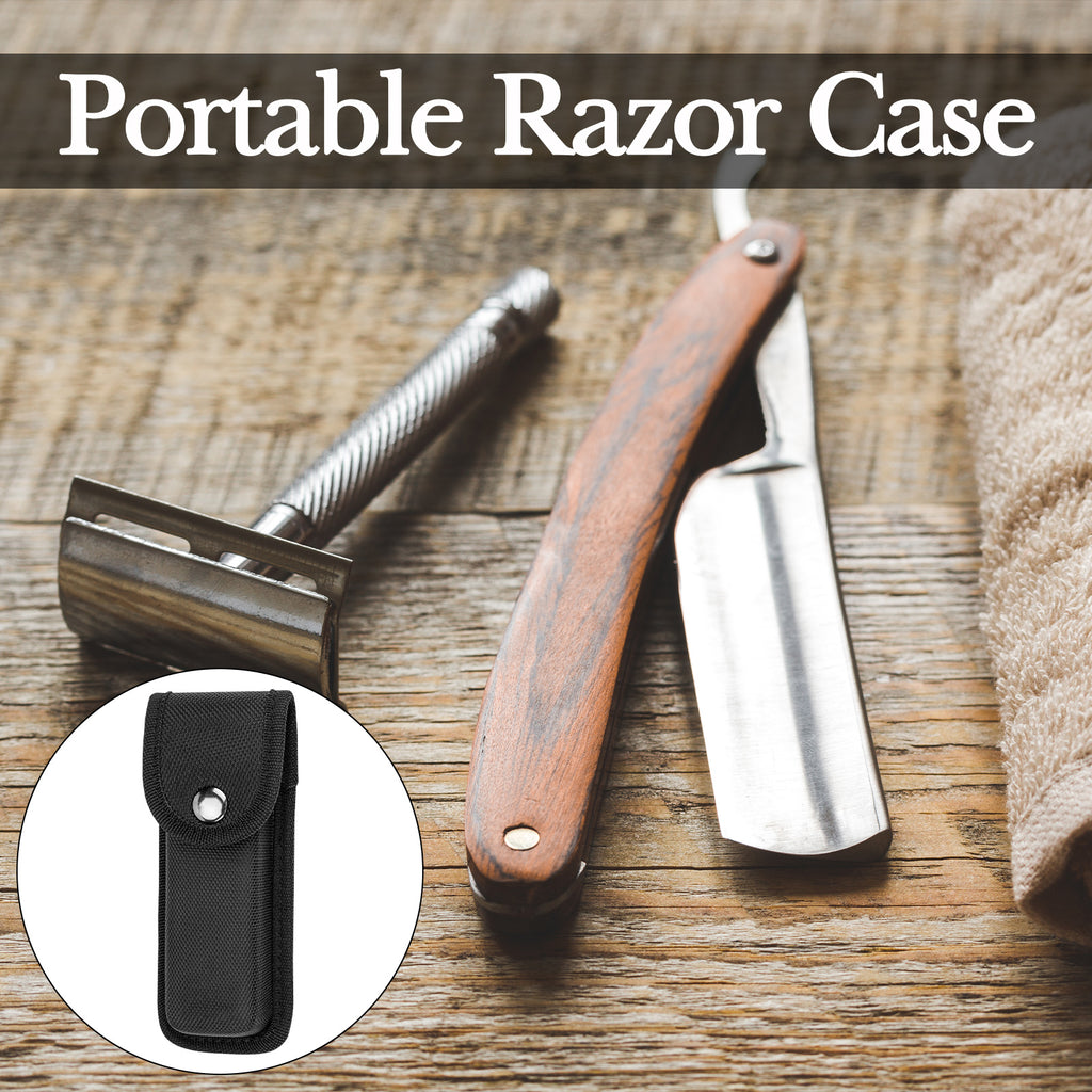 Linkidea 2 Pack Straight Razor Case, Compatible with Utopia Care, The Beard Club, GTEX, Travel Razor Cover, Protective Holder for Straight Edge Shaving Razors (Black/Only Case)