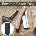 Linkidea 2 Pack Straight Razor Case, Compatible with Utopia Care, The Beard Club, GTEX, Travel Razor Cover, Protective Holder for Straight Edge Shaving Razors (Black/Only Case)