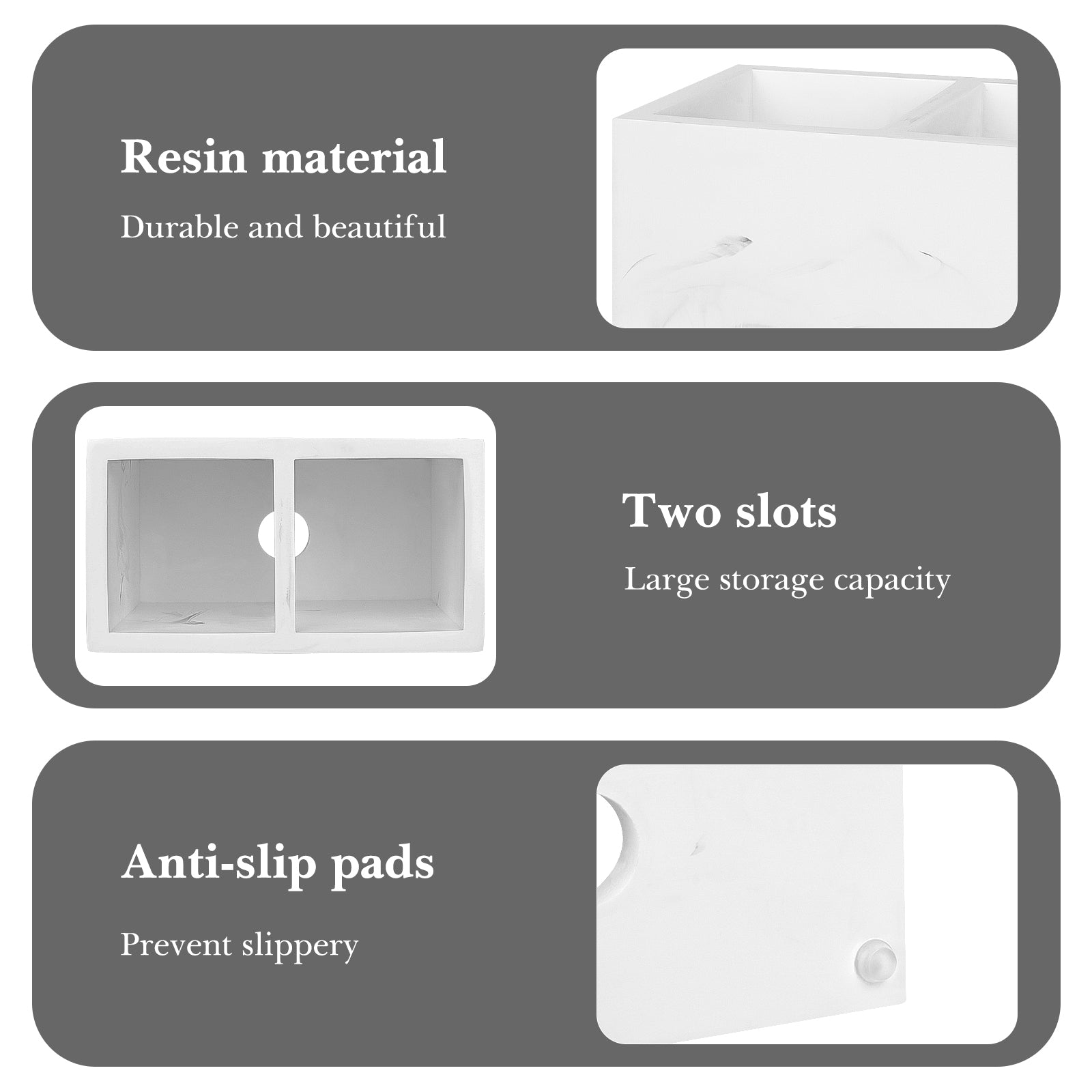Linkidea Countertop Toothbrush Holder for Bathroom, Resin Brush Stand for Electric Toothbrush and Toothpaste, Organizer Compatible with Oral-B iO Series, Philips Sonicare, Aquasonic(White)