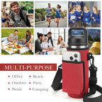 Linkidea Water Bottle Carrier with Strap Compatible with YETI Rambler Bottle 18oz, Yonder Bottle 600ml/20oz, Insulated Waterbottle Sling Bag, Shoulder Strap with Phone Pocket (Red)