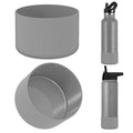 Linkidea 2 Pack Water Bottle Boot Compatible with IRON °FLASK Wide/Narrow Mouth 12oz/14oz/16oz/18oz/20oz/22oz/24oz, Silicone Bottle Bottom Sleeve Cover Bumper Protector (Gray)
