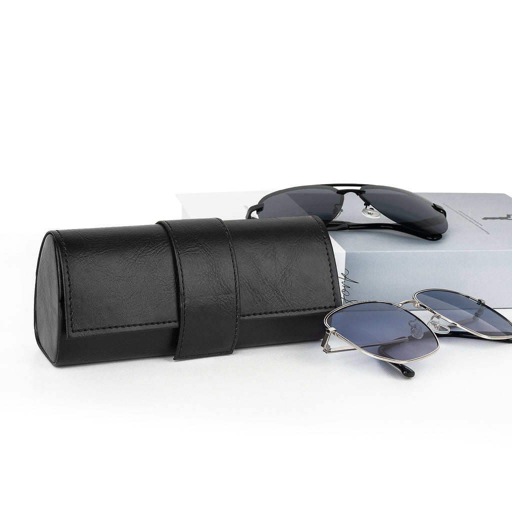 Extra Large Hard Shell Sunglasses Case, Oversized Sun Glasses Storage Organizer Compatible with QUAY FULL GLAM SET LIST HIGH KEY Gucci GG0713S GG0418S (XXL / Glossy Black)