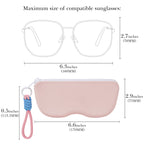 Extra Large Silicone Sunglasses Pouch Case with Hand Strap, Zipper Sun Glasses Eyeglasses Organizer Soft Bag Compatible with CELINE CL40227U Versace VE4395 Gucci GG0595S GG0875S