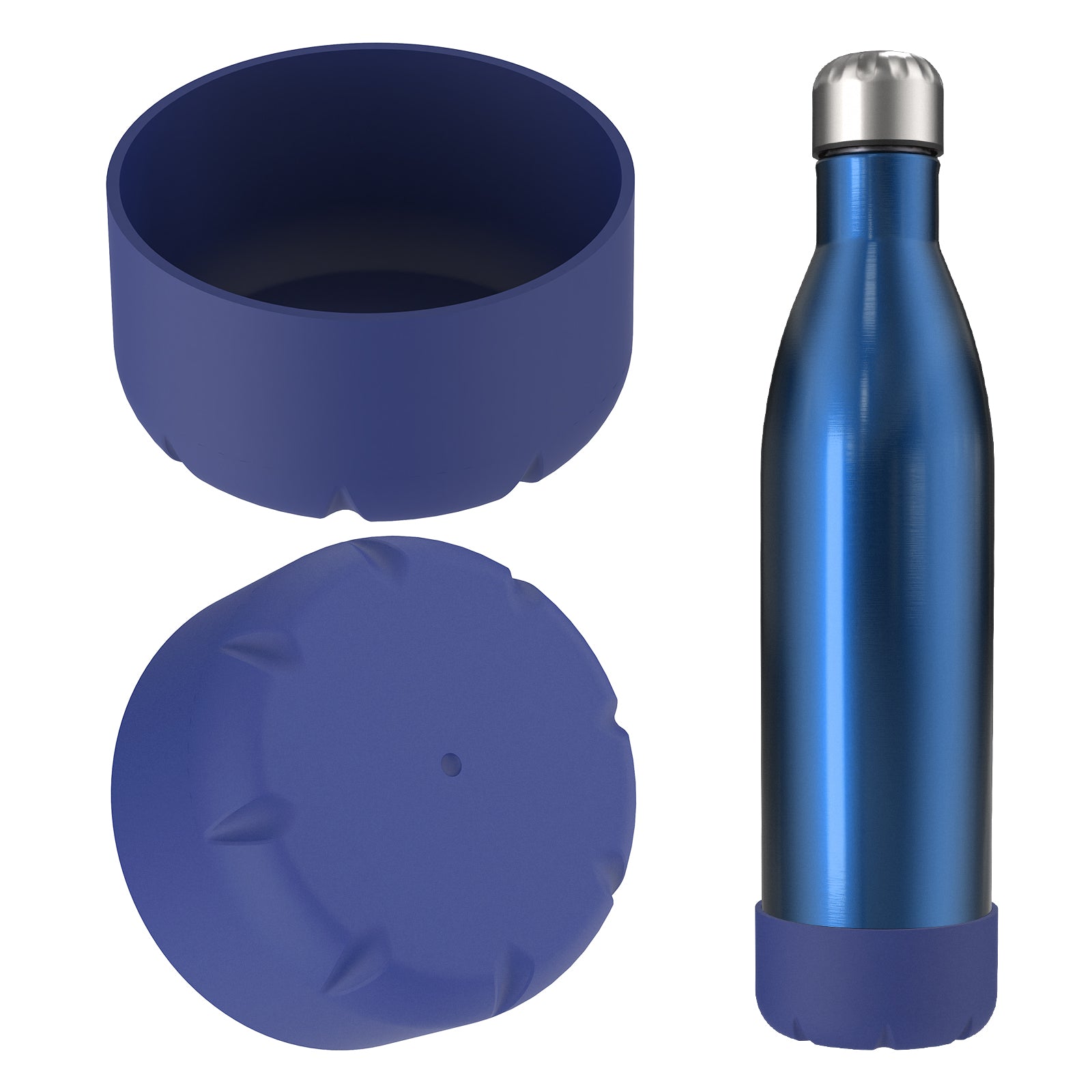 Linkidea 2 Pack Water Bottle Boot Compatible with 25oz ORIGINAL, BJPKPK, Konokyo 25oz Cola Shaped Bottles, Silicone Bottle Boot Bottom Sleeve Protector, Bottle Bumper (Navy Blue)