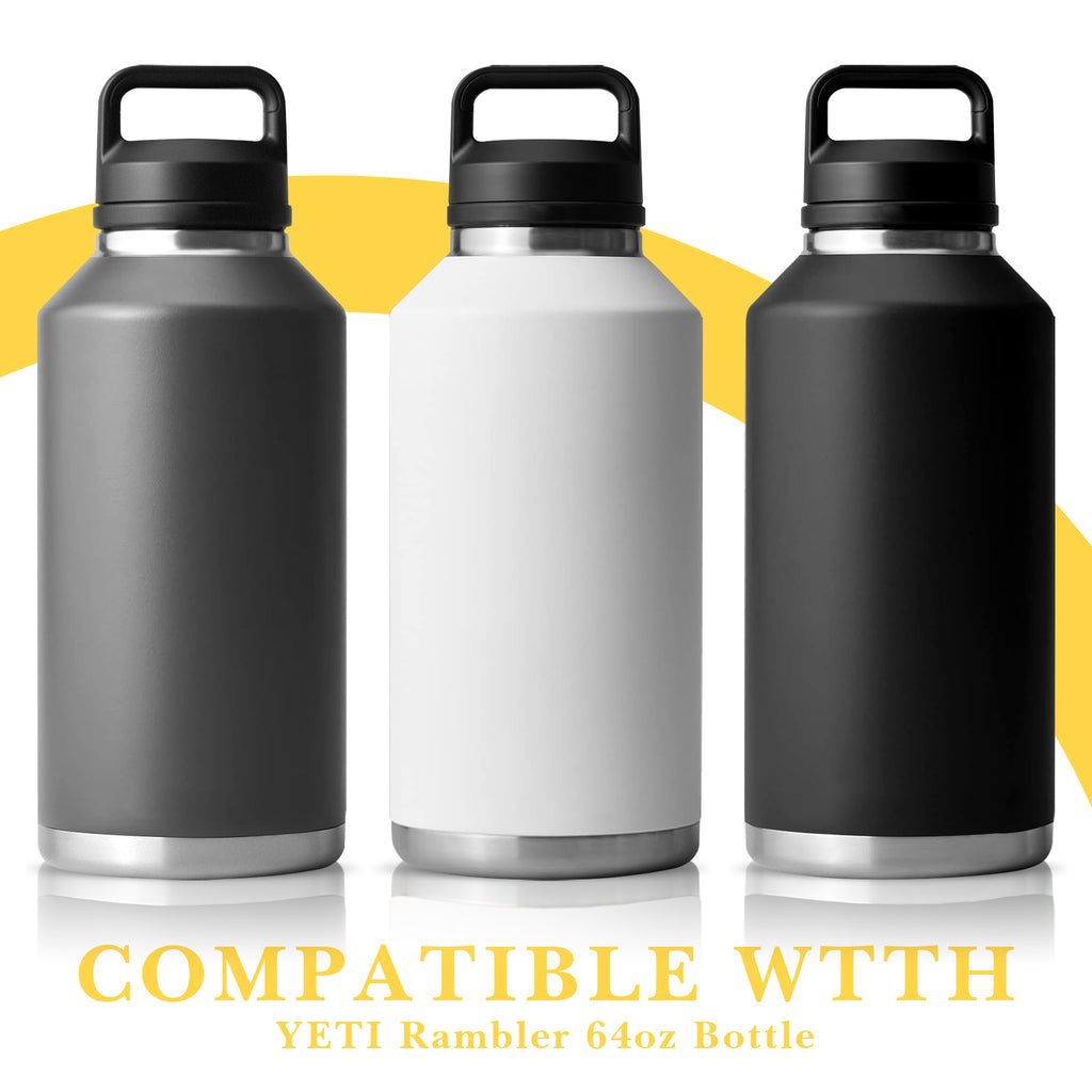 Linkidea Water Bottle Boot Compatible with YETI Rambler Bottle 64oz, Silicone Water Bottle Bottom Sleeve Cover Protector, Waterbottle Bumper (Yellow)