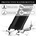 Linkidea 2 Pack Water Bottle Boot Compatible with Owala FreeSip 16oz, FreeSip Tritan 25oz, Silicone Anti-Slip Bottle Bottom Bumper Protector (Black)
