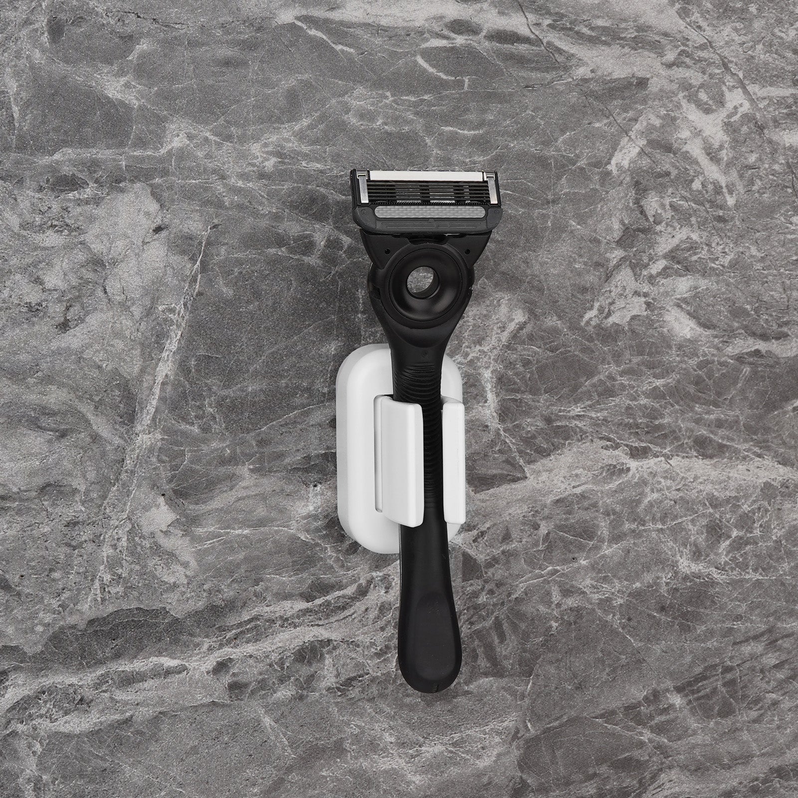 Linkidea 2 Pack Razor Holder for Shower, Shower Razor Holder for Wall, Shower Squeegee Razor Stand Compatible with Gillette Funsion 5 Power, Mach 3, SkinGuard (White)