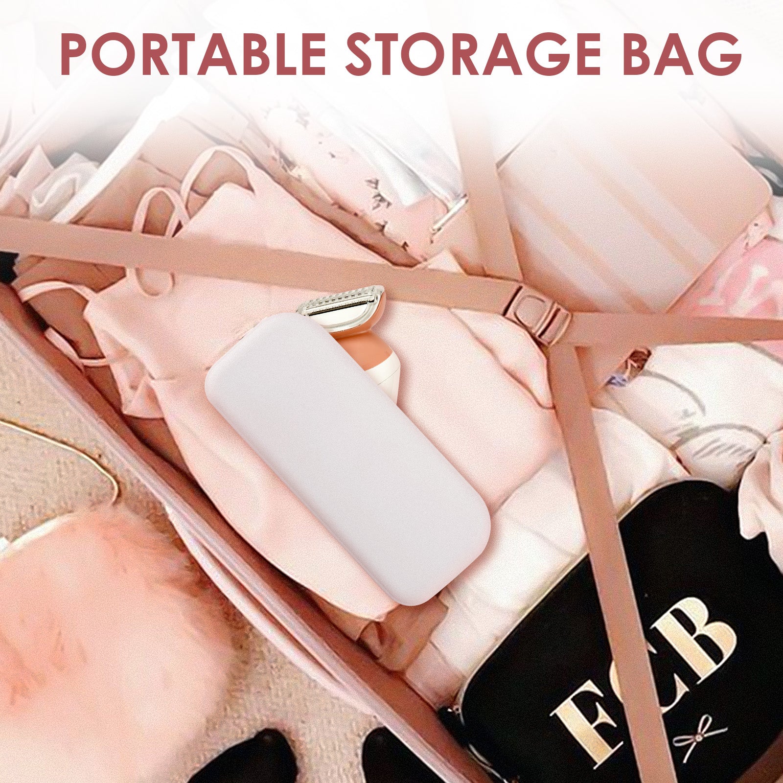 Linkidea Women's Electric Shaver Travel Pouch, Carry Case Compatible with Philips BRL170/00, HP6306/50, BRE700/04, BRR474/00, Portable Bikini Trimmer Storage Bag (White)