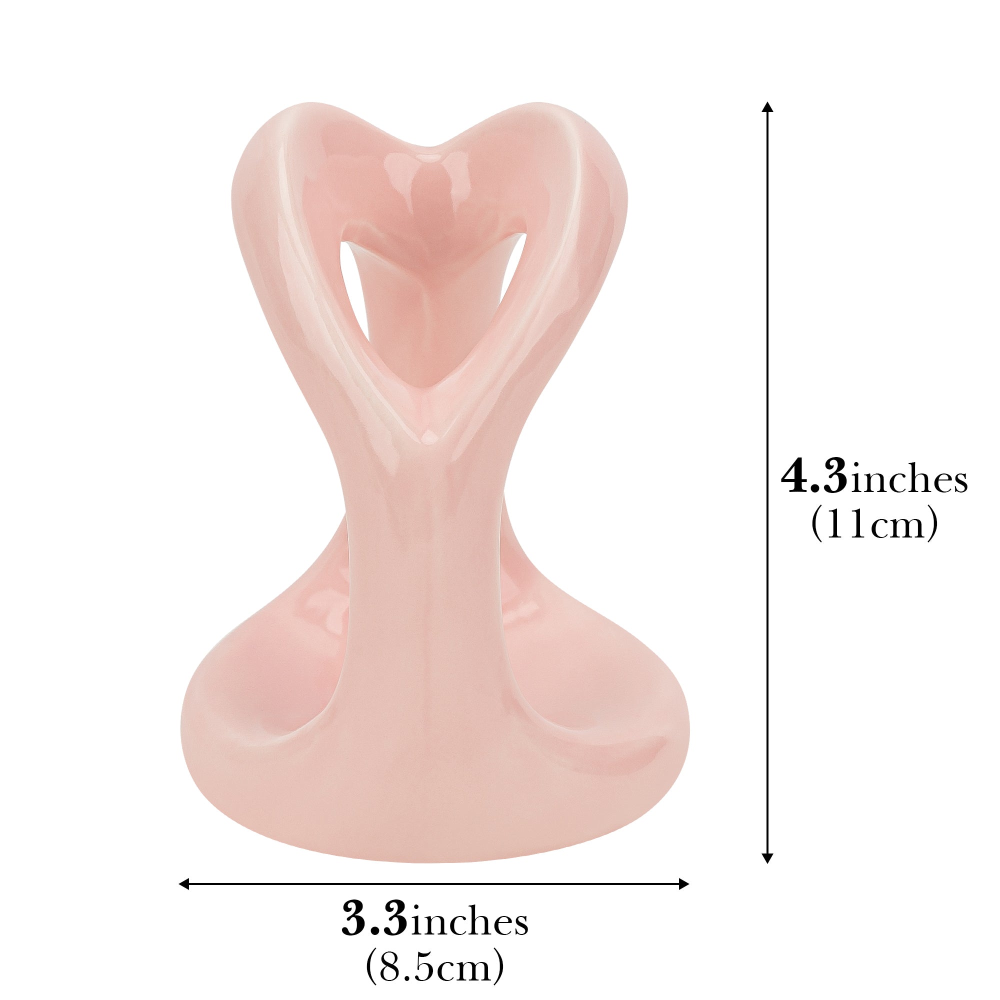 Linkidea Countertop Manual Toothbrush Holder for Bathroom, Unique Ceramic Vanity Organizer Stand Compatible with Oral-B CrossAction, Colgate Extra Clean, Reach Essentials Toothbrush (Pink)