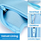 Linkidea 2 Pack Disposable Water Bottle Sleeve Compatible with Arrowhead 23.7 Fl Oz, Sport Cap Bottled Water Cover with Lockable Zipper, Light Blue