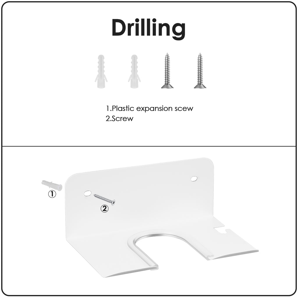 Linkidea Wall Mounted Hair Dryer Holder, Screw Hair Dryer Stand for Bathroom, Compatible with Dyson Supersonic Origin, Supersonic Nural (White)
