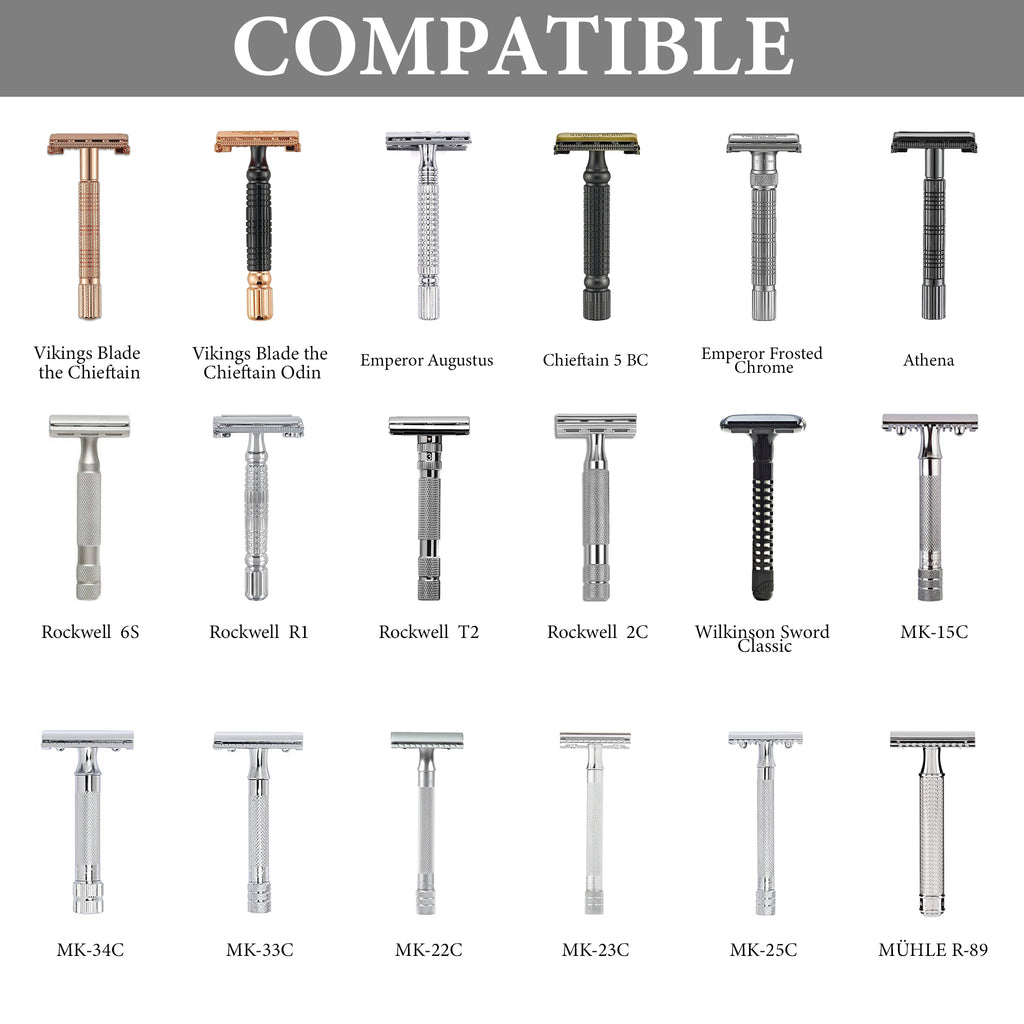 Linkidea Acrylic Short Safety Razor Stand, Stable Holder for Short Handle Double Edge Razors, Compatible with Viking Blade Chieftain, Henson, Rockwell, Merkur 34C, 15C, 37C