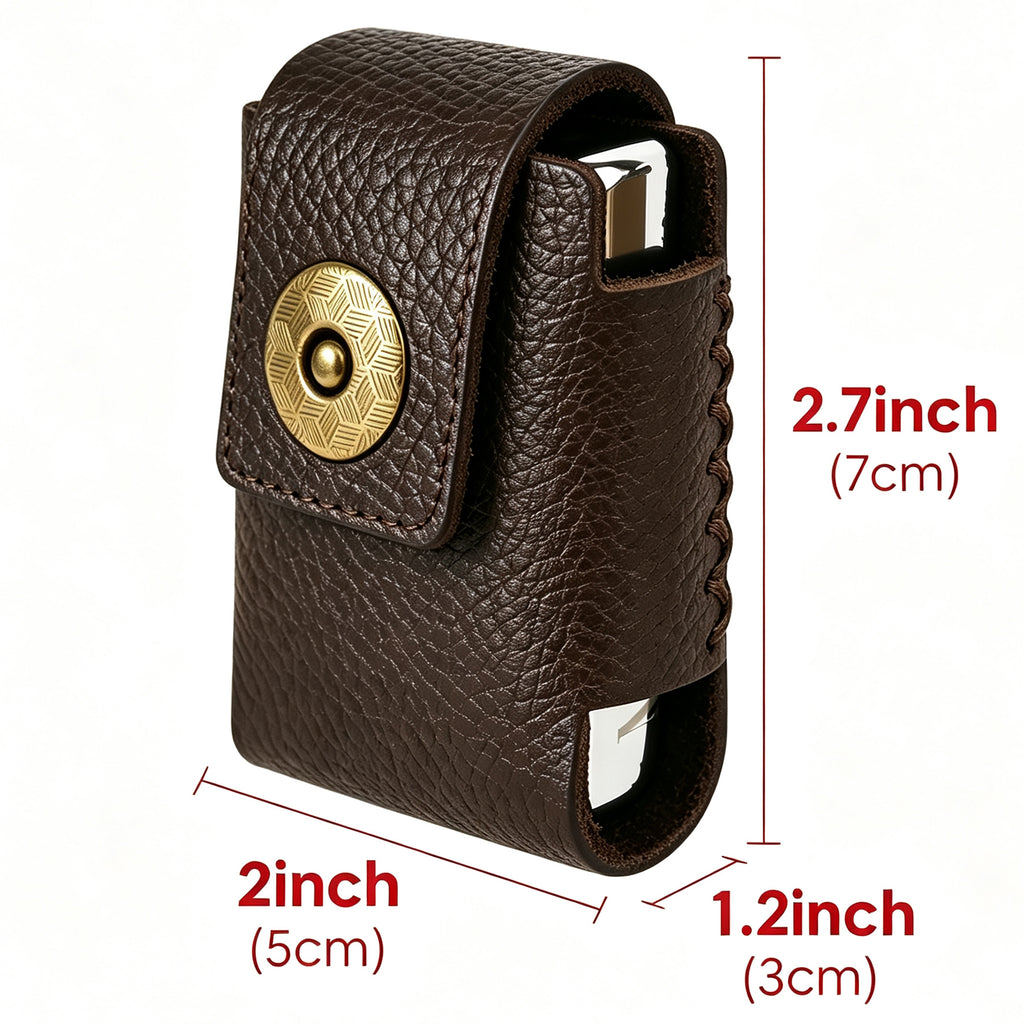 Linkidea Vegan Leather Lighter Case Holder, Protective Lighter Pouch Compatible with Standard Zippo Lighter, Portable Belt Loop Holster for Outdoor Camping Daily Use (Brown)