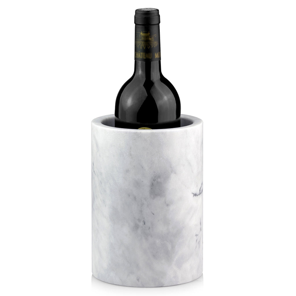 Linkidea Elegant Wine Cooler & Champagne Chiller, Ice Wine Holder, Luxury Natural Marble Multi-Functional Container for Wine, Beer, and Spirits (White)