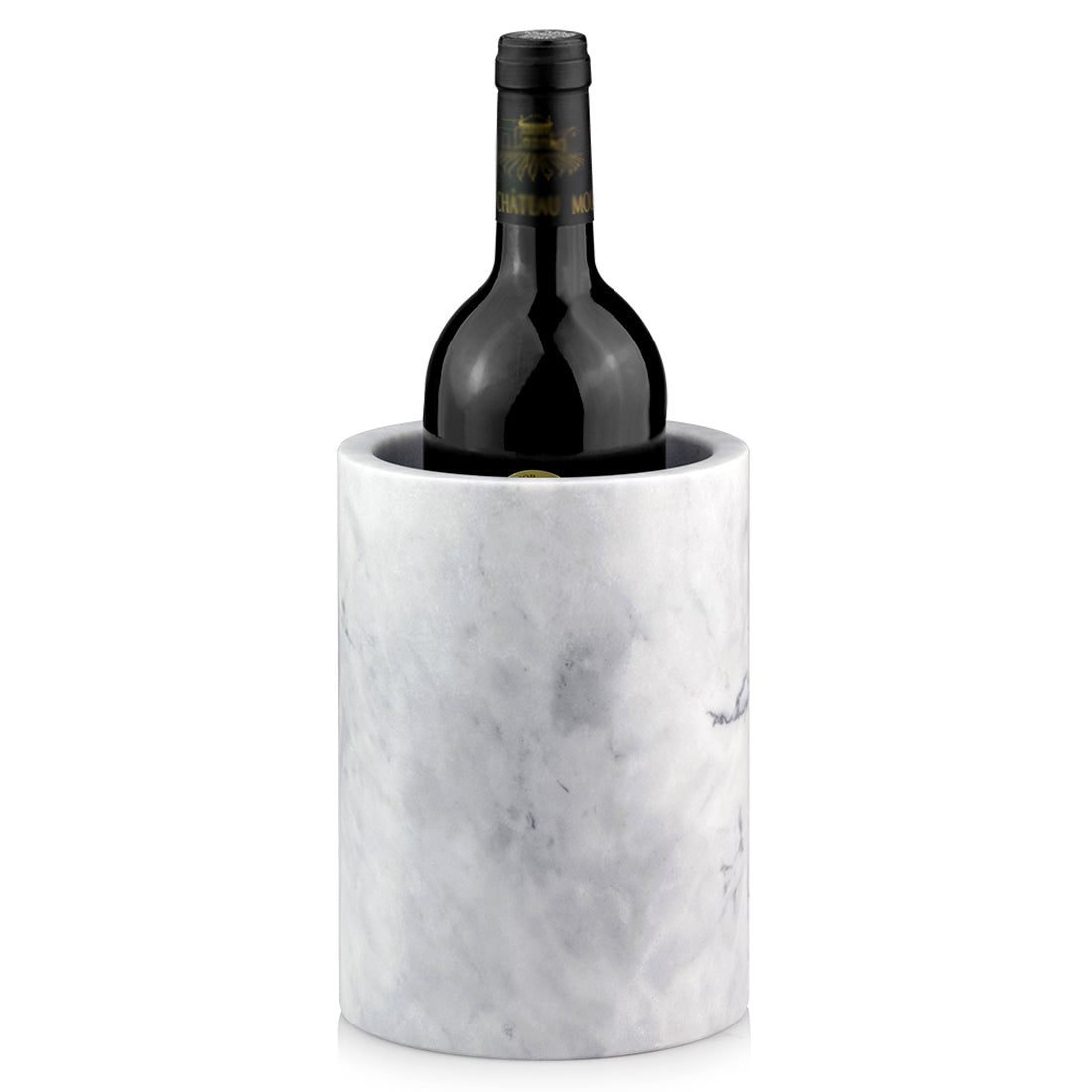 Linkidea Elegant Wine Cooler & Champagne Chiller, Ice Wine Holder, Luxury Natural Marble Multi-Functional Container for Wine, Beer, and Spirits (White)