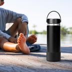 Linkidea 2 Pack Water Bottle Boot Compatible with Hydro Flask Wide Mouth Bottle 12oz/14oz/16oz/18oz/20oz, Silicone Bottle Bottom Sleeve Bumper Protector (Black)
