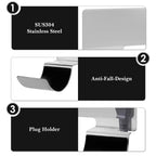 Linkidea Hair Dryer Holder, Stainless Steel Hair Tool Organizer with Adhesive, Wall Mounted Hair Tools Holder Fits Curling Wands, Hair Straightener Organize