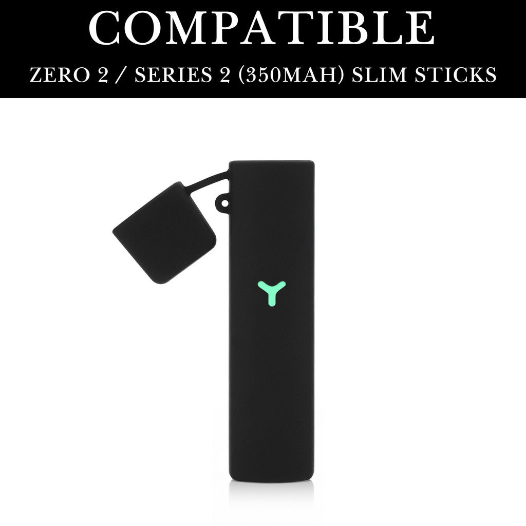 Linkidea 2 Pack Silicone Case with Cap for Series 2 (Zero 2) Slim Devices, Portable Protective Sleeve Cover for Gen 2 350mAh Handheld Stick Accessories (Black)