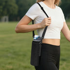 Linkidea Water Bottle Carrier with Shoulder Strap Compatible with Owala FreeSip Bottle 32oz/40oz, Neoprene Waterbottle Sling Bag Holder, Black