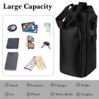 Linkidea Blender Storage Bag, Portable Drawstring Bottle Holder with Shoulder & Hand Strap, Travel Shaker Container Pouch Compatible with 24-32 oz Bottles (Black)