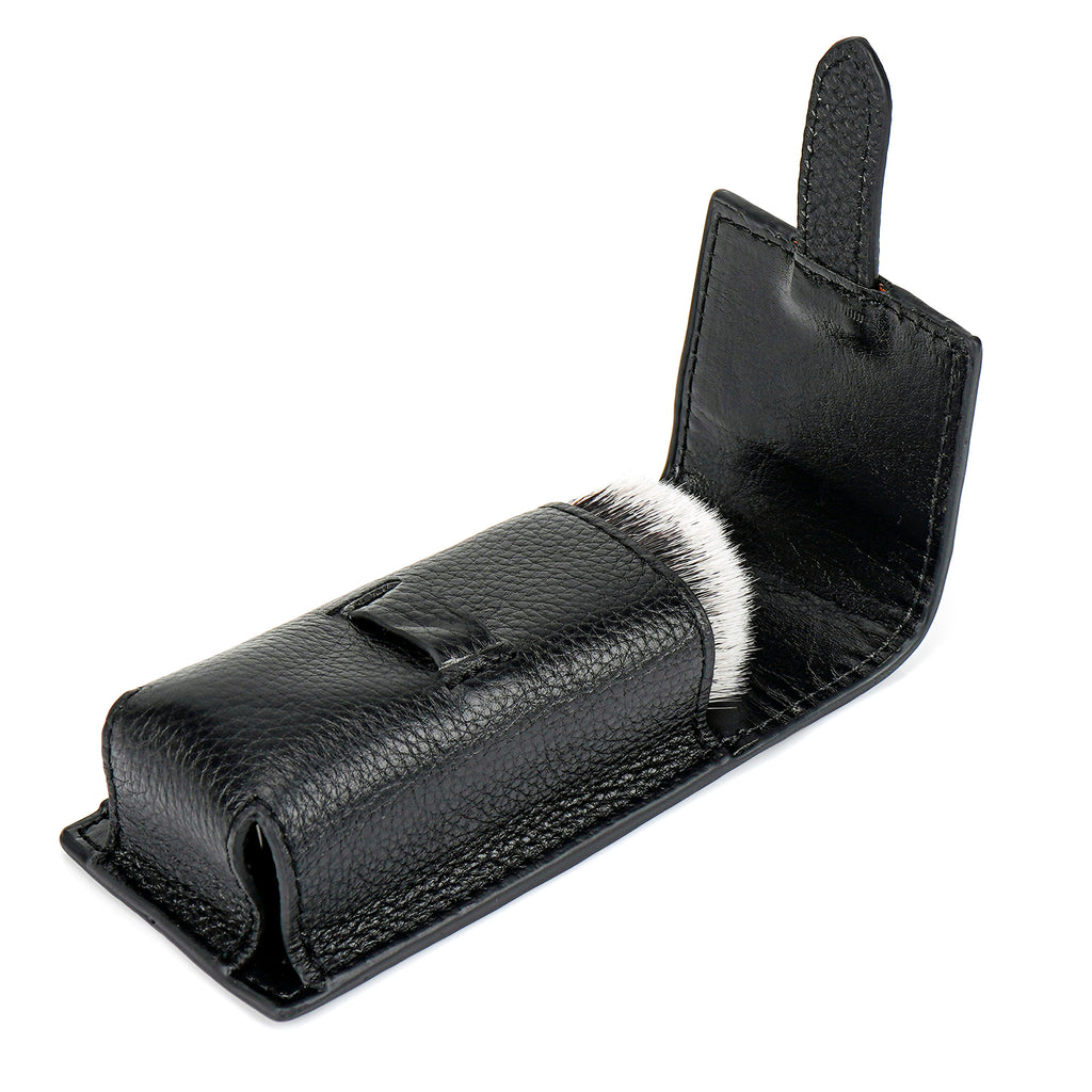 Linkidea Travel Shaving Brush Storage Case, Portable Organizer Bag, Compact Holder Compatible with Small Size Shave Brushes (Black)