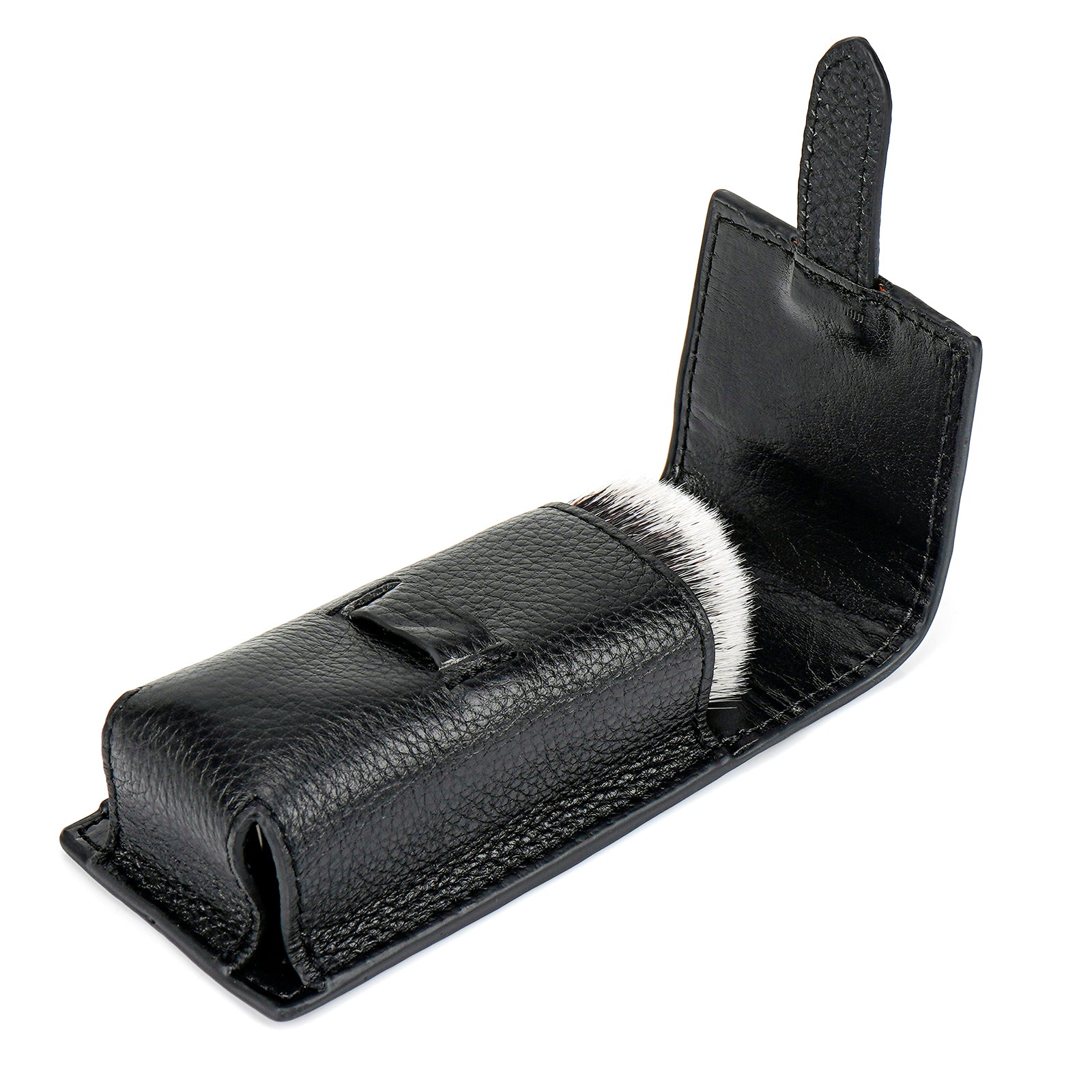 Linkidea Travel Shaving Brush Storage Case, Portable Organizer Bag, Compact Holder Compatible with Small Size Shave Brushes (Black)