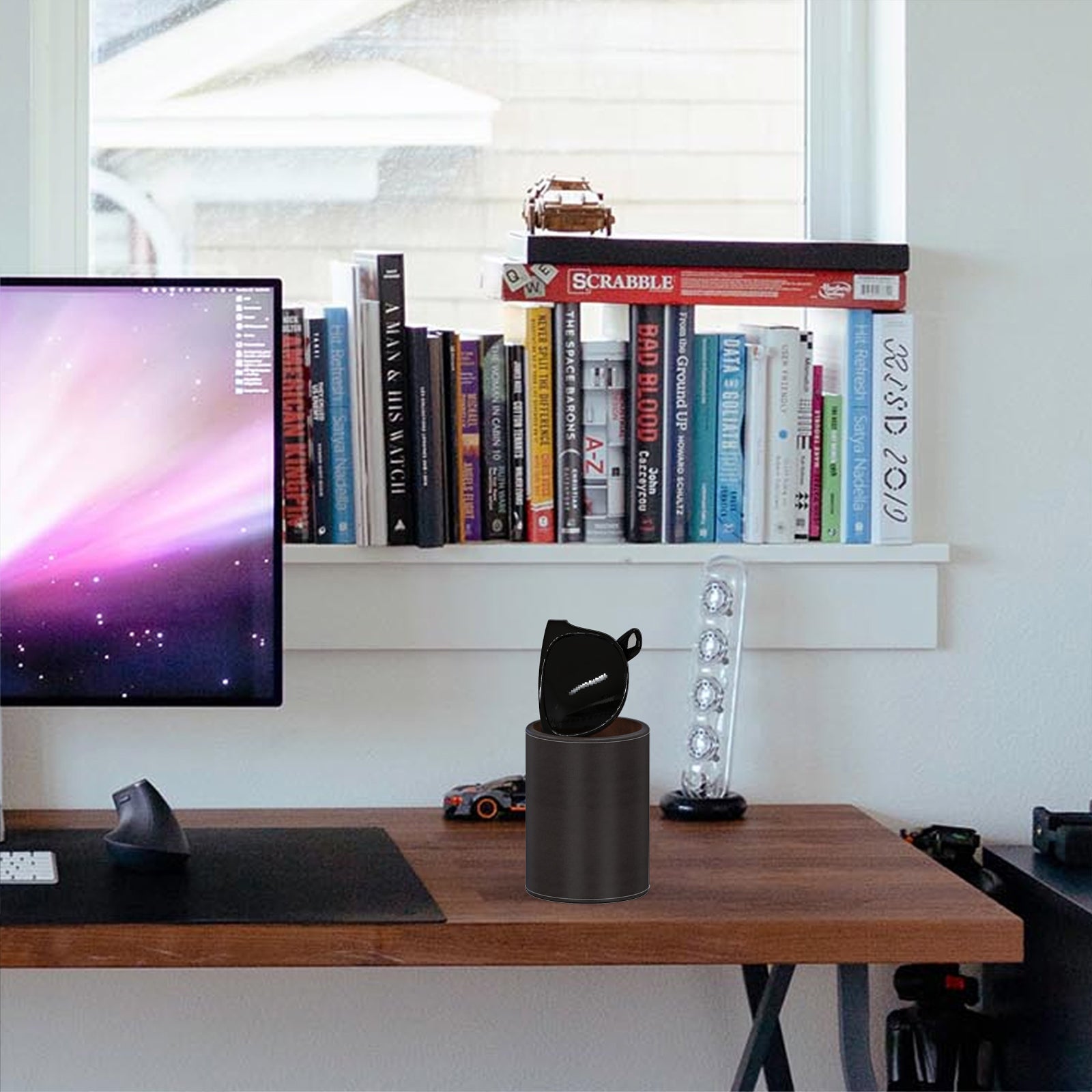 Glasses Desk Holder Stand for Reading Eyeglasses Compatible with Extra Large Glasses, Vegan Leather Glasses Holder for Nightstand, Glasses Storage (XXL, Brown)