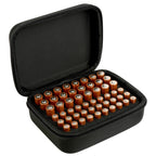 Linkidea Small Hard Case Battery Organizer Storage Box, Portable Holder and Carrying Container for 54 AA AAA Cells, Compact Travel Storage Case (Black)