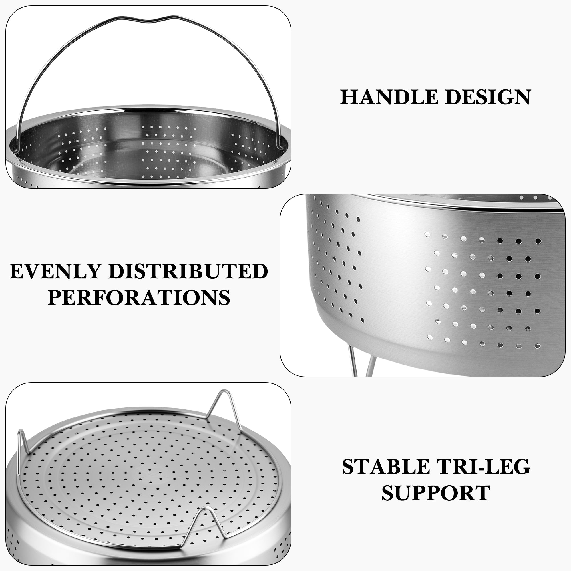 Linkidea 304 Stainless Steel Steamer Basket with Handle and Legs, Compatible with Tiger JBV-A10U, JBV-10CU, JBV-S10U, JBV-G10U, JBX-B10R 5.5-Cup Rice Cookers