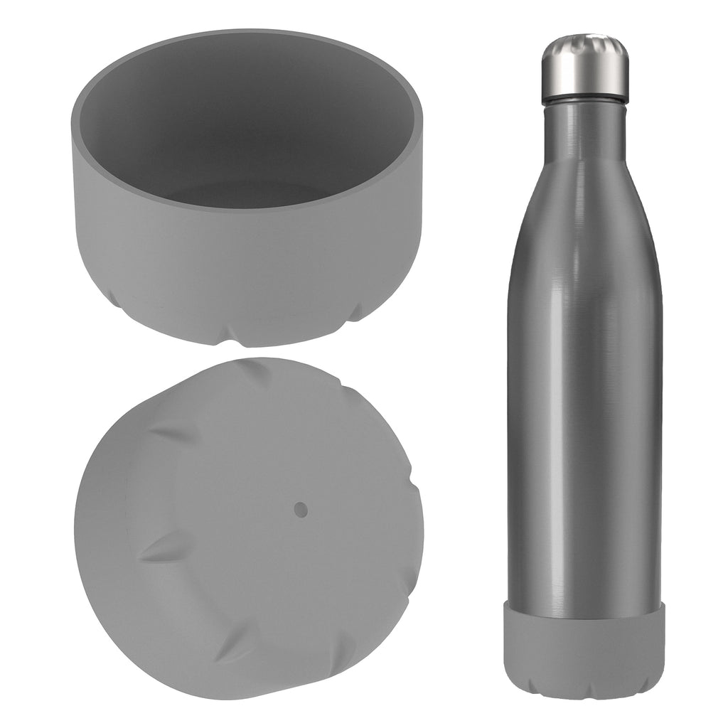 Linkidea 2 Pack Water Bottle Boot Compatible with 25oz S'well ORIGINAL, BJPKPK, Konokyo 25oz Cola Shaped Bottles, Silicone Bottle Boot Bottom Sleeve Cover Protector, Bottle Bumper (Gray)