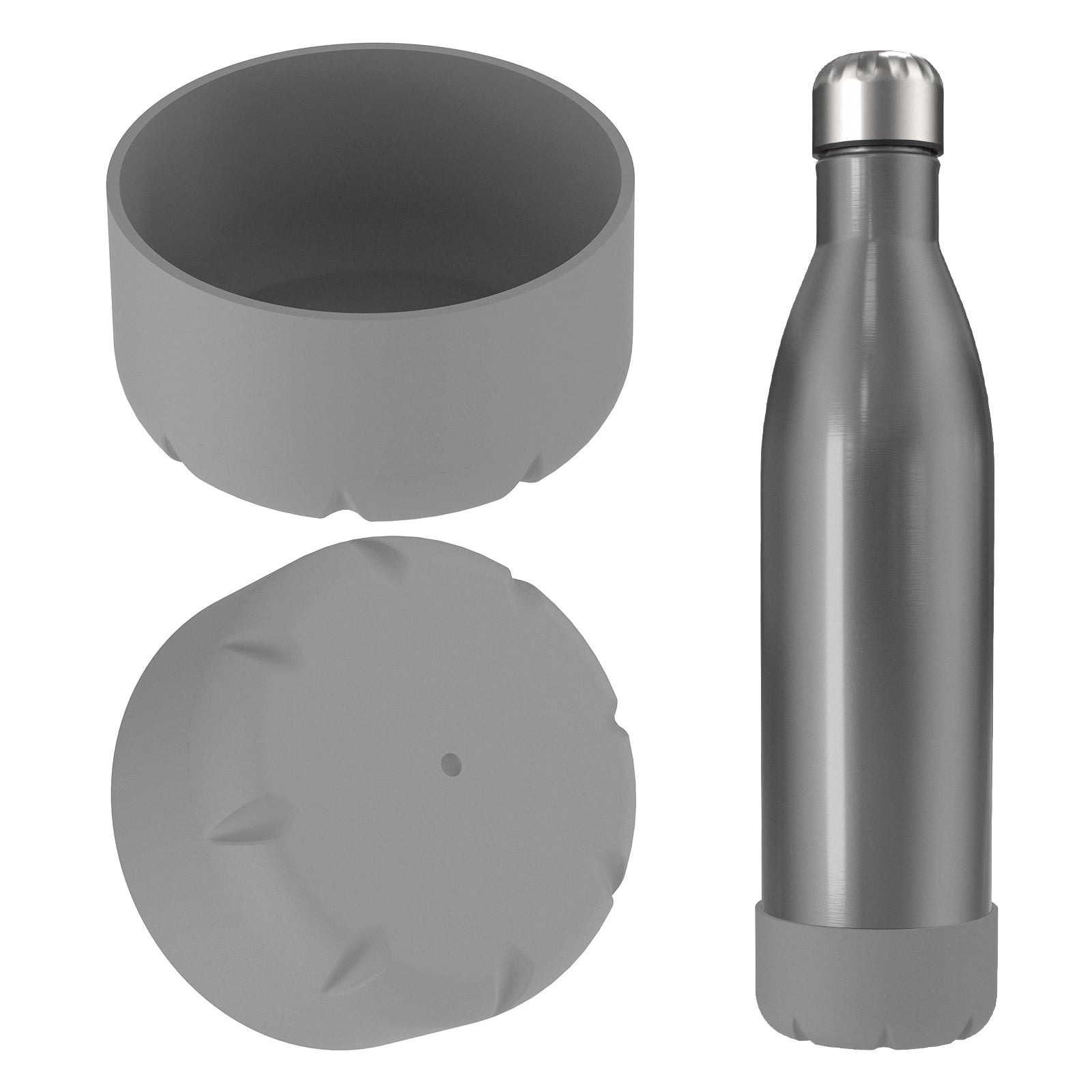 Linkidea 2 Pack Water Bottle Boot Compatible with 25oz S'well ORIGINAL, BJPKPK, Konokyo 25oz Cola Shaped Bottles, Silicone Bottle Boot Bottom Sleeve Cover Protector, Bottle Bumper (Gray)