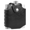 Linkidea Leather Lightweight Flask Case, Portable Belt Pouch Compatible with 6 oz Hip Flask, Travel Accessory for Men (Black / Case Only)