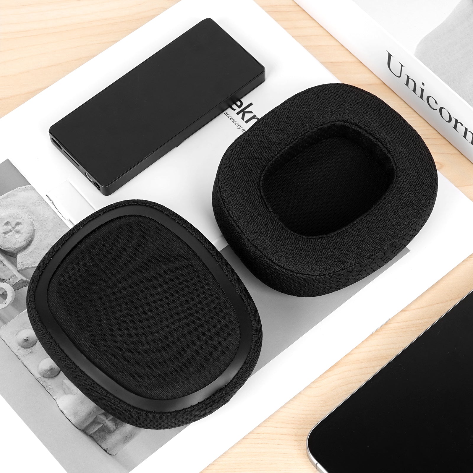 Linkidea Replacement Ear Pads for Logitech G433, G533, G633, G635, G933, G935 Headphones Ear Cushions, Headset Earpads (Mesh Fabric / Black)
