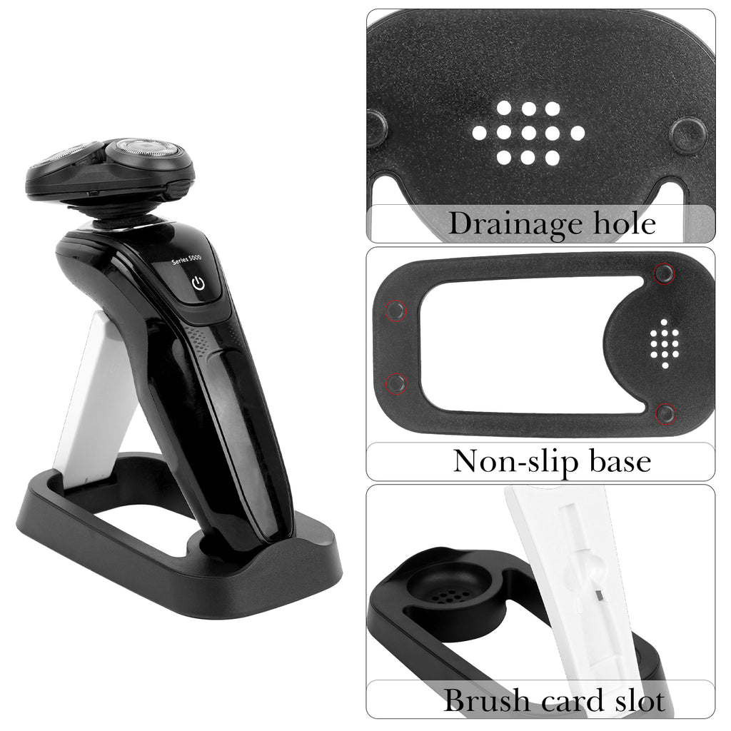 Linkidea Electric Razor Holder for Men, Folding Shaver Storage Stand, Shower Organizer Compatible with Philips Shaver 2400, Braun Series 3, 5, 6 (Black)