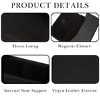 Linkidea Oversized Sunglasses Case, Large Frame Glasses Case for Sunglass, Eyeglasses Travel Bag Compatible with Rayban Aviator Reverse/New Wayfarer/Various Brand Models (Black)