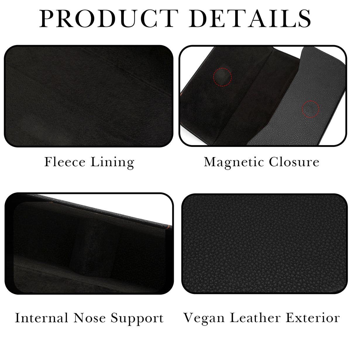 Linkidea Oversized Sunglasses Case, Large Frame Glasses Case for Sunglass, Eyeglasses Travel Bag Compatible with Rayban Aviator Reverse/New Wayfarer/Various Brand Models (Black)